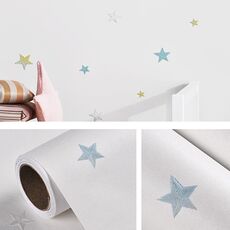 0,53 x 3m Stelle 3D Luna Autoadesivo Carta da parati autoadesiva Adesivo murale per bambini mediterraneo (1502 beige)