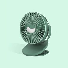 MF004 Dormitorio Desktop Office Passeggino Mini ventilatore portatile con clip USB (verde)