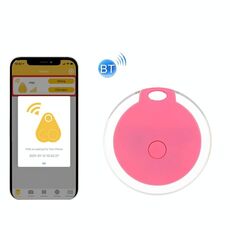 2 PCS HYC-05 Dispositivo anti-smarrimento Bluetooth rotondo Chiave del telefono cellulare Allarme bidirezionale per la ricerca di oggetti (rosa)