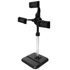 Staffa per telefono cellulare per tablet desktop con telaio live a regolazione telescopica, specifica: K06 a tre posti (nero)