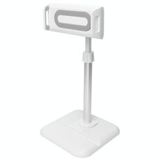 Staffa per telefono cellulare per tablet da tavolo con regolazione telescopica live frame, specifica: piastra piatta K05 (bianco grigio)
