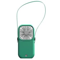 F20 Electroplating Handheld Fan Portable Desktop Folding Mute USB Hanging Neck Fan (Green)