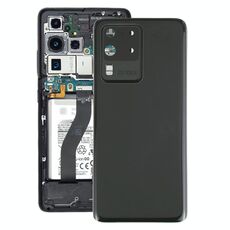 Cover posteriore batteria per Samsung Galaxy S20 Ultra con copriobiettivo fotocamera (nero)