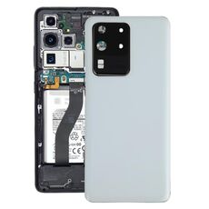 Cover posteriore batteria per Samsung Galaxy S20 Ultra con copriobiettivo fotocamera (bianco)