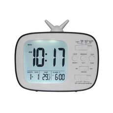 G179 Retro TV sveglia studente dormitorio letto elettronico orologio elettronico (versione inglese nero)