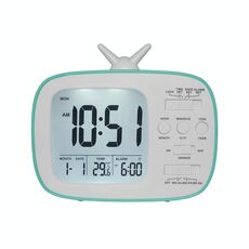 G179 Retro TV Sveglia Studente Studente Dormitory Bed Electronic Clock (Blue English Version)