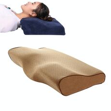 Farfalla Forma Memory Foam Snorky Pillow Cuscino Slow Repound Assistenza sanitaria Cuscino cervicale, Dimensioni: 62x34x12x6cm (colore cammello in velluto)