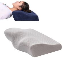 Farfalla Shape Memory Foam Snorking Pillow Cuscino Slow Rebound Assistenza sanitaria Cuscino cervicale, Dimensioni: 62x34x12x6cm (Water Molecule White)