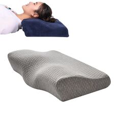 Farfalla Forma Memory Foam Snorking Pillow Cuscino Slow Repound Assistenza sanitaria Cuscino cervicale, Dimensioni: 62x34x12x6cm (grigio molecola d'acqua)