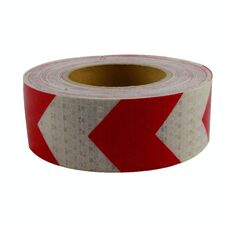 PVC Crystal Color Arrow Reflective Film Autocarro a nido d'ape Adesivi nastro di avvertimento 5cm x 25m (bianco rosso)