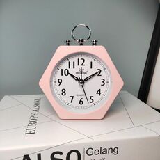 2 pz OS005 Studenti Sveglia MUTE Sveglia per bambini Camera da letto Letto Night Light Svetella (Rosa)