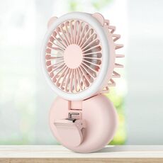 D11 Fill Light Clip Hanging Neck Ventola Palogena Pieghevole Pieghevole Mini USB Desktop Fan (rosa)