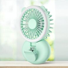 D11 Fill Light Clip Hanging Neck Ventola Palogena Pieghevole Pieghevole Mini USB Desktop Fan (Verde)