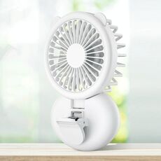 D11 Fill Light Clip Hanging Neck Desk Fan Pieghevole Pieghevole Mini USB Desktop Fan (Bianco)