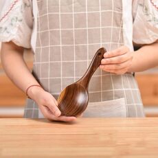 Cucchiaio da tavola da tavola in teak in legno non-stick