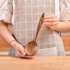 Cucchiaio da tavola da tavola in teak del cucchiaio in legno antiscivolo