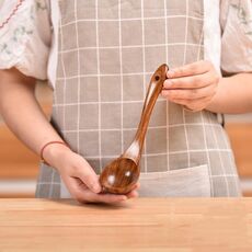 Cucchiaio da tavola del teak del cucchiaio di legno del vaso antiscivolo Piccolo cucchiaio