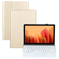 A500-Una tastiera Bluetooth staccabile Ultrathin Horizontal flip custodia in pelle con touchpad e supporto per Samsung Galaxy Tab A7 10.4 (2020) T500 / T505 (oro)