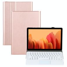 A500-Una tastiera Bluetooth staccabile Ultrathin Horizontal flip custodia in pelle con touchpad e supporto per Samsung Galaxy Tab A7 10.4 (2020) T500 / T505 (oro rosa)