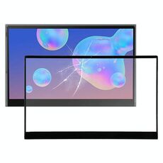 Per Samsung Galaxy Book S SM-W767 Lente in vetro esterno per schermo frontale (nero)