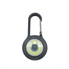 3 PCS Mini moschettone COB torcia elettrica portachiavi portatile portatile da esterno notturno luce di pesca colore casuale consegna colore (nero)