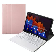 A970B Tastiera Bluetooth Bluetooth A970B Ultrathin Horizontal Pelle custodia in pelle con slot a penna per Samsung Galaxy Tab S7 FE T730 / T736 / S7 + T970 / T975 / T976 (oro rosa)