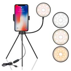 NS-08 Trucco Trucco Live Selfie Riempimento Ring Gemp Photography LED Lampada da anello dimmerabile con telefono Treppiede Supporto del supporto