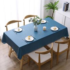 Tovaglia impermeabile impermeabile a prova di olio impermeabile in PVC di colore solido 140x140cm (Pure Blue)