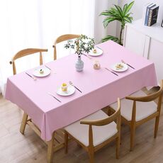 140x140cm Colore solido PVC impermeabile a prova di olio impermeabile e scottatura a prova di tovaglia monouso (rosa)
