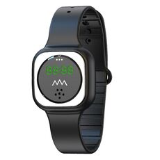 Braccialetto repellente per zanzare gel di silice all'aperto f9 con orologio (nero)