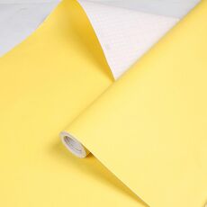 Carta da parati autoadesiva semplice da 0,6x3 m PVC addensato con colla Adesivi per asilo per bambini in tinta unita (giallo chiaro Y807)