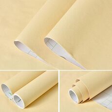 Carta da parati autoadesiva semplice da 0,6x3 m PVC addensato con colla Adesivi per asilo per bambini in tinta unita (Beige Y817)