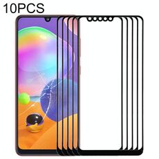 Per Samsung Galaxy A31 10 pezzi Lente in vetro esterno per schermo anteriore (nero)
