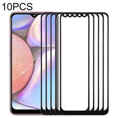 Per Samsung Galaxy A10s 10 pezzi Lente in vetro esterno per schermo anteriore (nero)