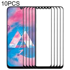 Per Samsung Galaxy A40s 10 pezzi Lente in vetro esterno per schermo frontale (nero)