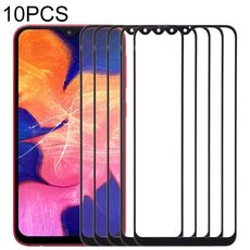 Per Samsung Galaxy A10 10 pezzi Lente in vetro esterno per schermo anteriore (nero)