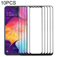 Per Samsung Galaxy A50 / A30 / M30 / A4S 10 pezzi Lente in vetro esterno per schermo frontale (nero)