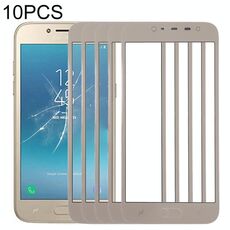 Per Samsung Galaxy J2 Pro (2018), J250F/DS 10 pezzi Lente in vetro esterno per schermo frontale (oro)