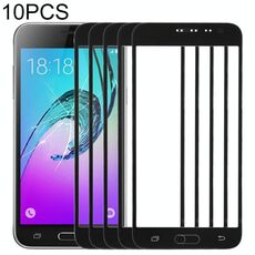 Per Samsung Galaxy J3 (2016) / J320FN / J320F / J320G / J320M / J320A / J320V / J320P Lente in vetro esterno per schermo frontale da 10 pezzi (nero)