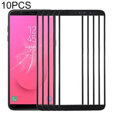 Per Samsung Galaxy J8, J810F/DS, J810Y/DS, J810G/DS 10 pezzi Lente esterna in vetro per schermo anteriore (nero)