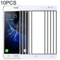 Per Samsung Galaxy J3 Pro / J3110 10 pezzi Lente in vetro esterno per schermo frontale (bianco)