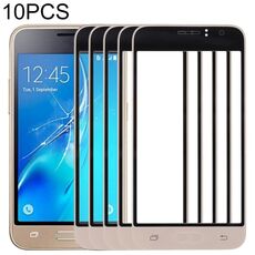 Per Samsung Galaxy J1 (2016) / J120 10 pezzi Lente in vetro esterno per schermo frontale (oro)