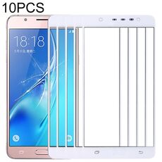 Per Samsung Galaxy J7 Max 10 pezzi Lente in vetro esterno per schermo anteriore (bianco)