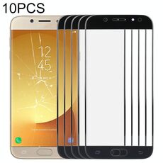 Per Samsung Galaxy J7 (2017) / J730 10 pezzi Lente in vetro esterno per schermo anteriore (nero)
