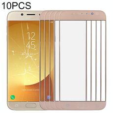 Per Samsung Galaxy J7 (2017) / J730 10 pezzi Lente in vetro esterno per schermo frontale (oro)