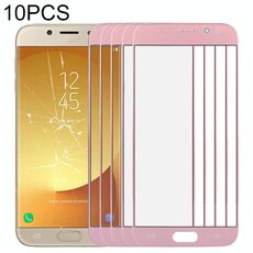Per Samsung Galaxy J7 (2017) / J730 10 pezzi Lente in vetro esterno per schermo frontale (oro rosa)