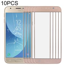 Per Samsung Galaxy J3 2017 / J330 10 pezzi Lente in vetro esterno per schermo frontale (oro)