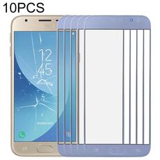 Per Samsung Galaxy J3 (2017) / J330 10 pezzi Lente in vetro esterno per schermo anteriore (blu)