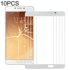 Per Samsung Galaxy C9 Pro / C900 10 pezzi Lente in vetro esterno per schermo frontale (bianco)