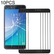 Per Samsung Galaxy C7 Pro / C701 10 pezzi Lente in vetro esterno per schermo frontale (nero)